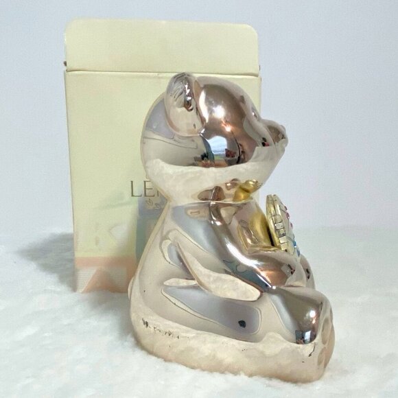 Lenox Vintage Baby Jewel Collection Silver Plated Teddy Bear Bank - Picture 7 of 9